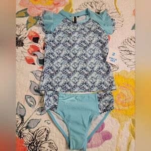 Aqua et Sol Girl's 2 pc Swim Suit